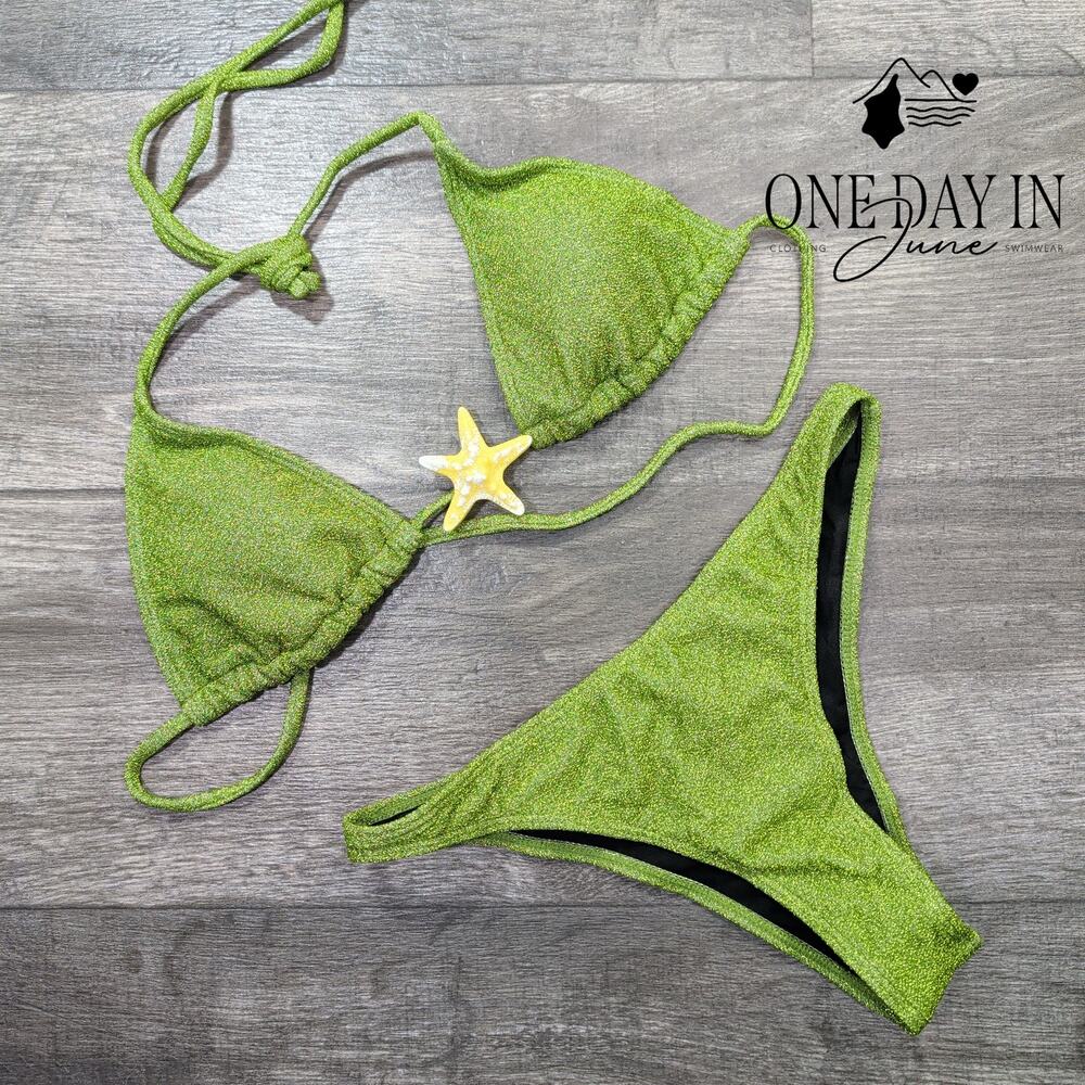 Soly Hux Halter Adjustable Triangle Bikini Swimsuit Size M